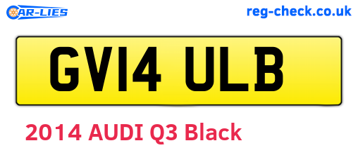 GV14ULB are the vehicle registration plates.