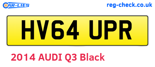 HV64UPR are the vehicle registration plates.