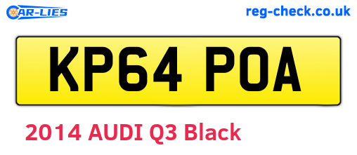 KP64POA are the vehicle registration plates.
