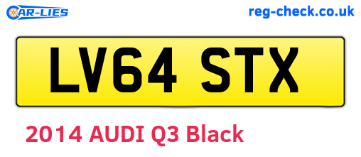 LV64STX are the vehicle registration plates.