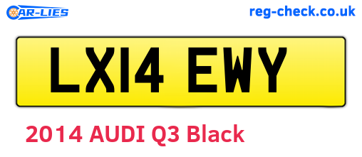 LX14EWY are the vehicle registration plates.