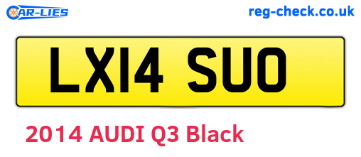 LX14SUO are the vehicle registration plates.