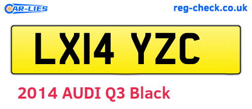 LX14YZC are the vehicle registration plates.