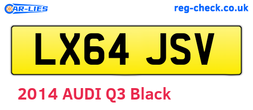 LX64JSV are the vehicle registration plates.