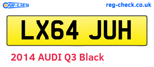 LX64JUH are the vehicle registration plates.