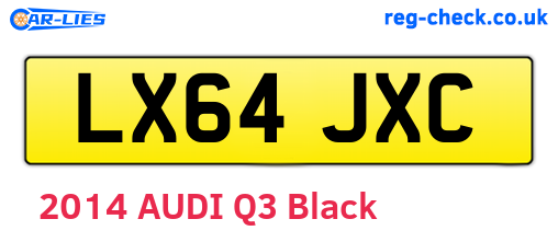 LX64JXC are the vehicle registration plates.