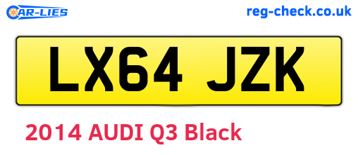LX64JZK are the vehicle registration plates.