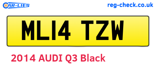 ML14TZW are the vehicle registration plates.