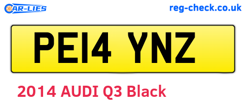PE14YNZ are the vehicle registration plates.