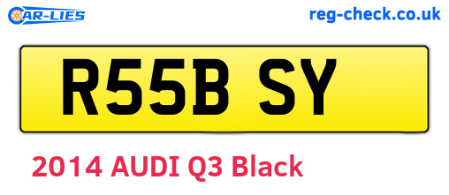 R55BSY are the vehicle registration plates.