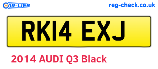 RK14EXJ are the vehicle registration plates.