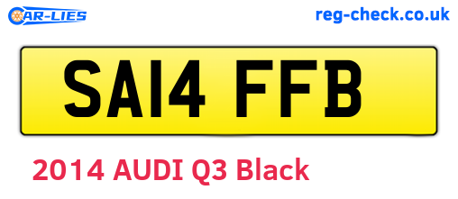 SA14FFB are the vehicle registration plates.