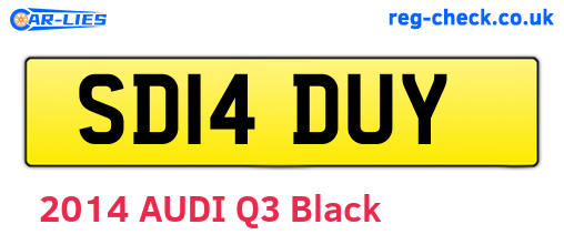 SD14DUY are the vehicle registration plates.