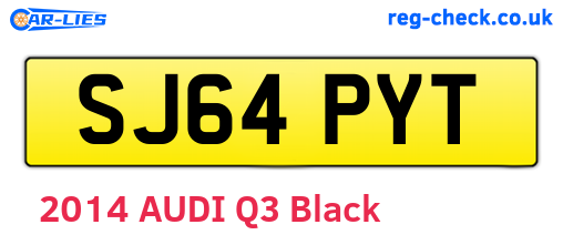 SJ64PYT are the vehicle registration plates.