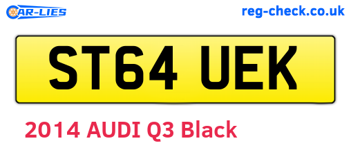 ST64UEK are the vehicle registration plates.