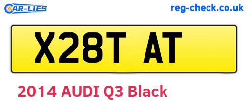 X28TAT are the vehicle registration plates.