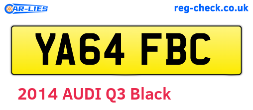 YA64FBC are the vehicle registration plates.