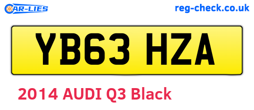YB63HZA are the vehicle registration plates.