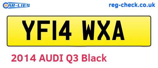YF14WXA are the vehicle registration plates.