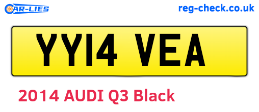 YY14VEA are the vehicle registration plates.