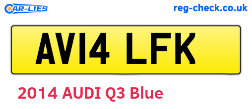 AV14LFK are the vehicle registration plates.