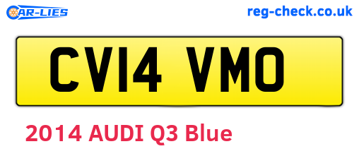 CV14VMO are the vehicle registration plates.