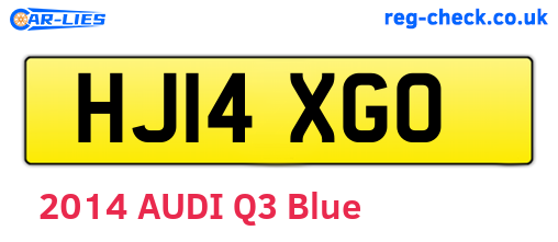 HJ14XGO are the vehicle registration plates.
