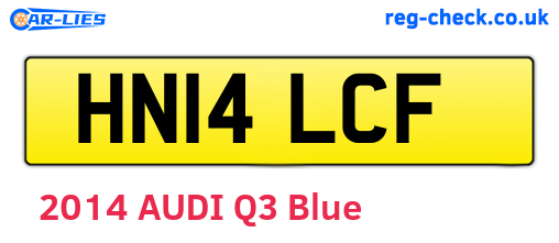 HN14LCF are the vehicle registration plates.
