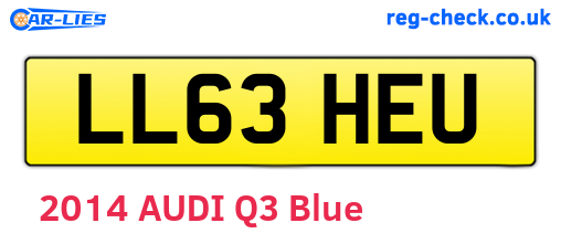 LL63HEU are the vehicle registration plates.