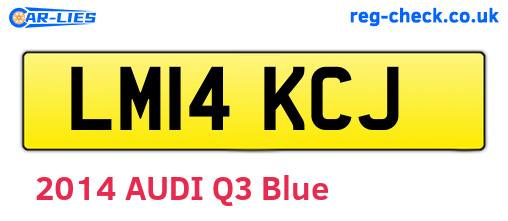 LM14KCJ are the vehicle registration plates.