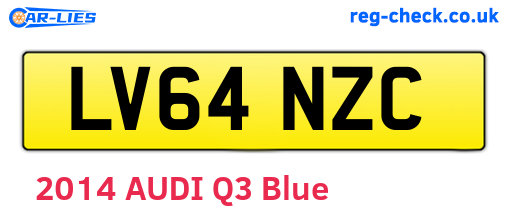 LV64NZC are the vehicle registration plates.