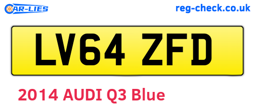LV64ZFD are the vehicle registration plates.