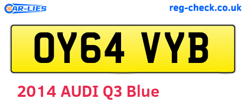 OY64VYB are the vehicle registration plates.