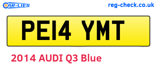PE14YMT are the vehicle registration plates.