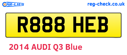 R888HEB are the vehicle registration plates.