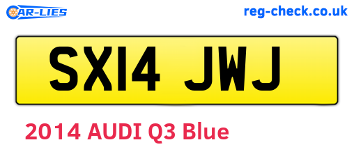SX14JWJ are the vehicle registration plates.