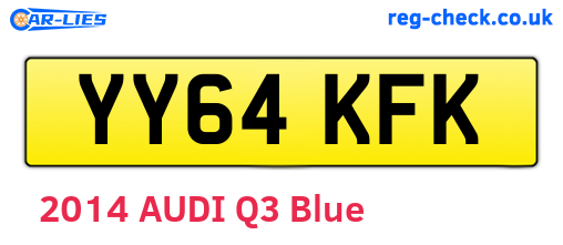 YY64KFK are the vehicle registration plates.