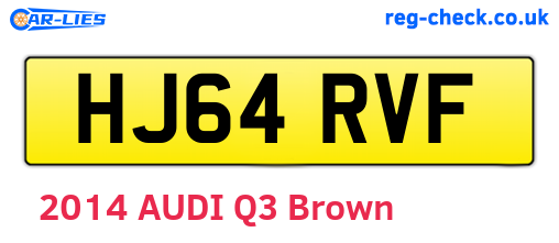 HJ64RVF are the vehicle registration plates.
