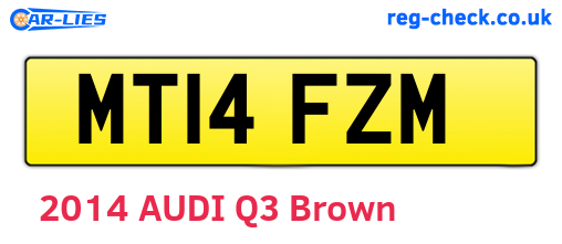 MT14FZM are the vehicle registration plates.