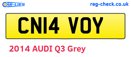 CN14VOY are the vehicle registration plates.