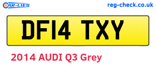 DF14TXY are the vehicle registration plates.