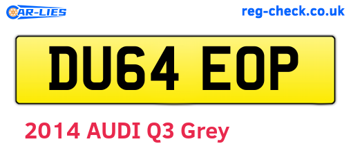 DU64EOP are the vehicle registration plates.