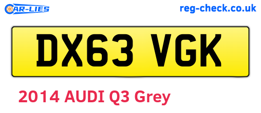 DX63VGK are the vehicle registration plates.