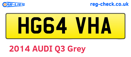 HG64VHA are the vehicle registration plates.