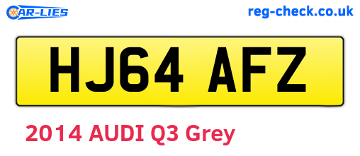 HJ64AFZ are the vehicle registration plates.