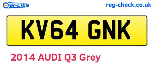 KV64GNK are the vehicle registration plates.