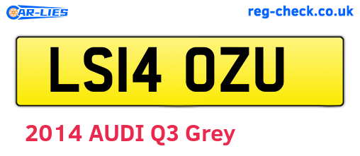 LS14OZU are the vehicle registration plates.