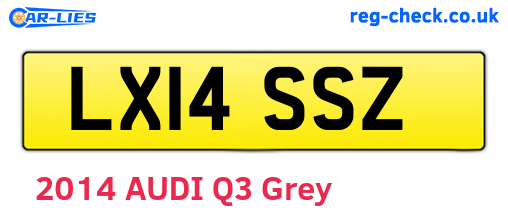 LX14SSZ are the vehicle registration plates.