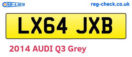 LX64JXB are the vehicle registration plates.