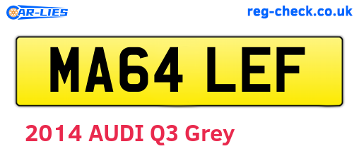 MA64LEF are the vehicle registration plates.